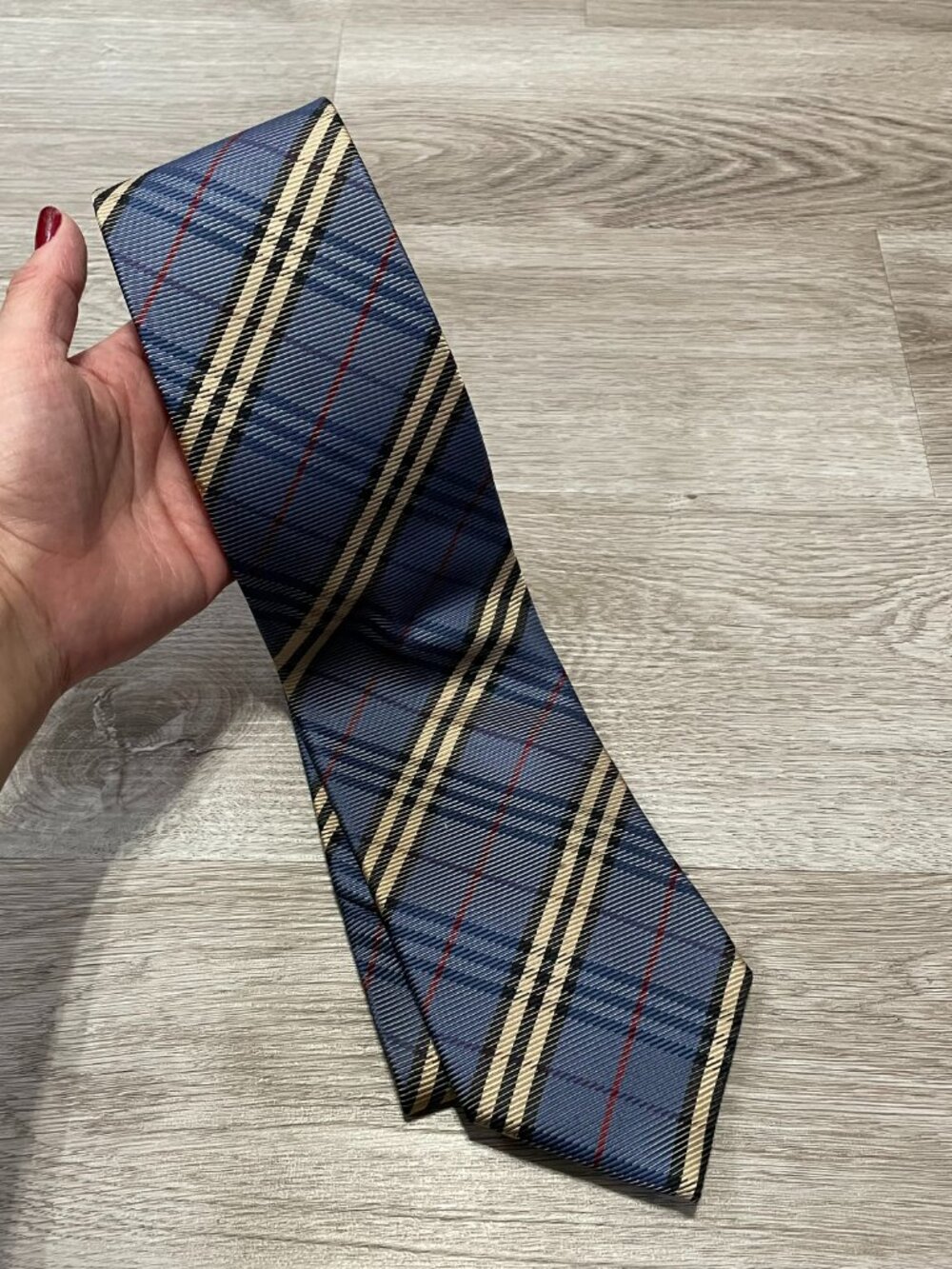 Burberry Blue Motif Silk Tie - Picture 3 of 9